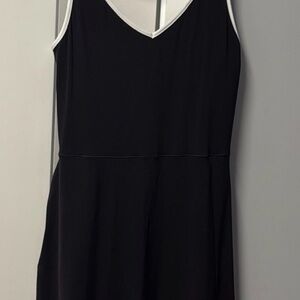 Black Mini Dress with White Trim